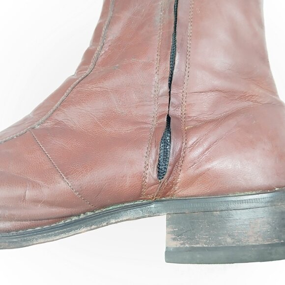 Florsheim Brown Leather Zip-Up Ankle Dress Boots Mens 11 Vintage Good Cond - Picture 13 of 16